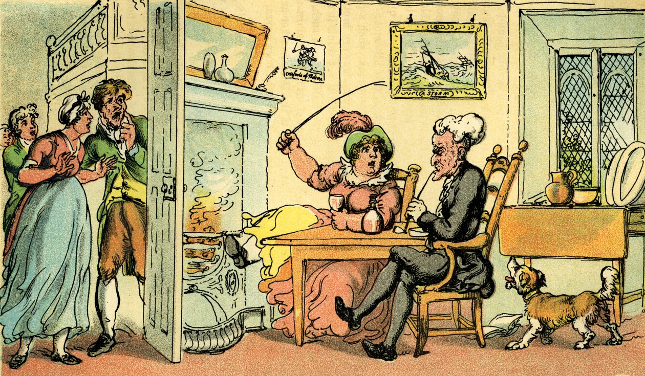 "Dr Syntax kom tilbake fra turneen" av Thomas Rowlandson