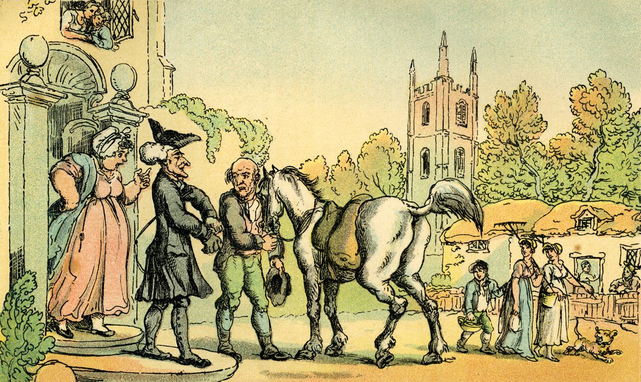 "Dr Syntax legger ut på sin tur til innsjøene" av Thomas Rowlandson