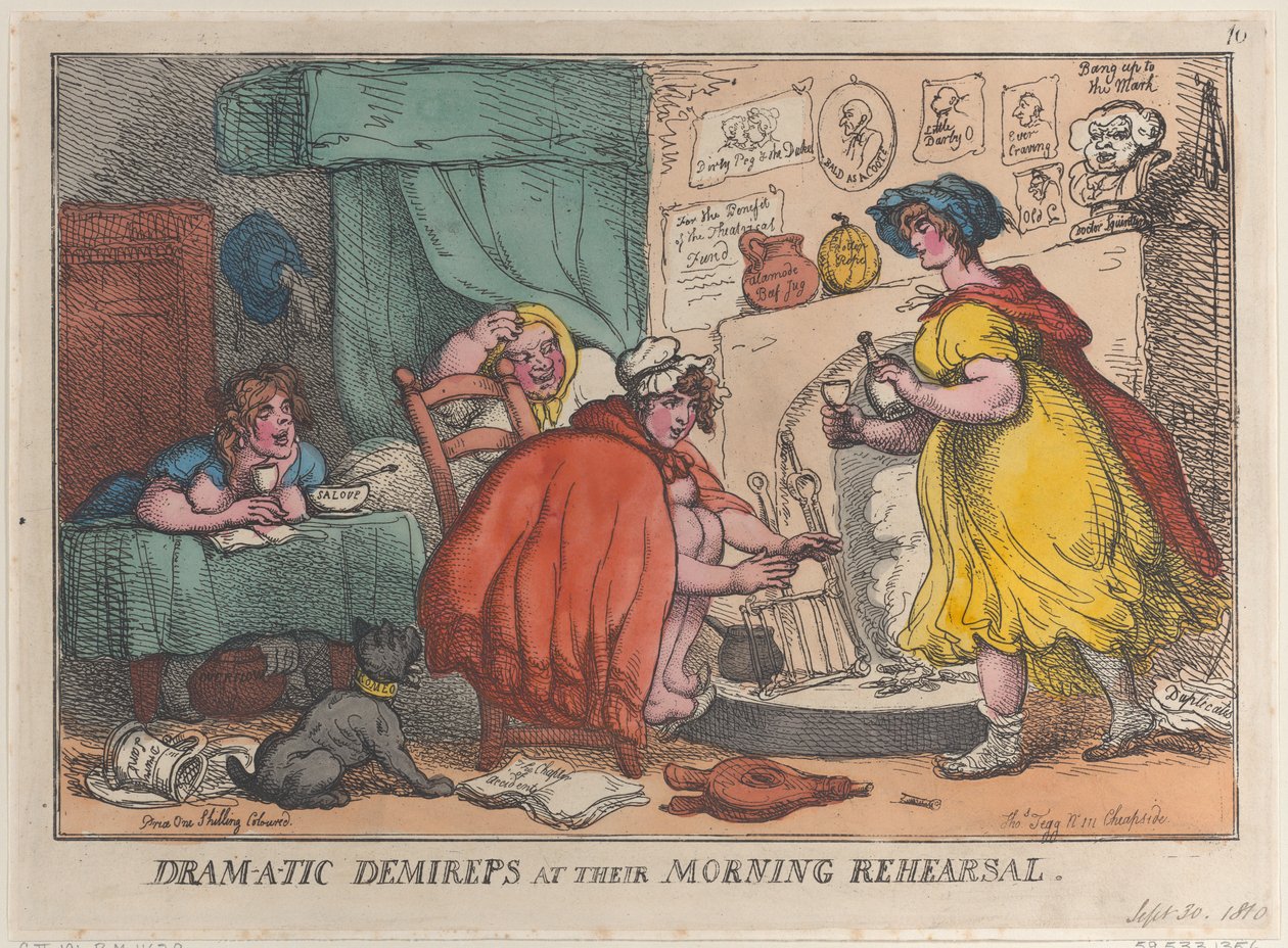 Dram-a-tic Demireps på deres morgenprøve, 30. september 1810., 30. september 1810. av Thomas Rowlandson