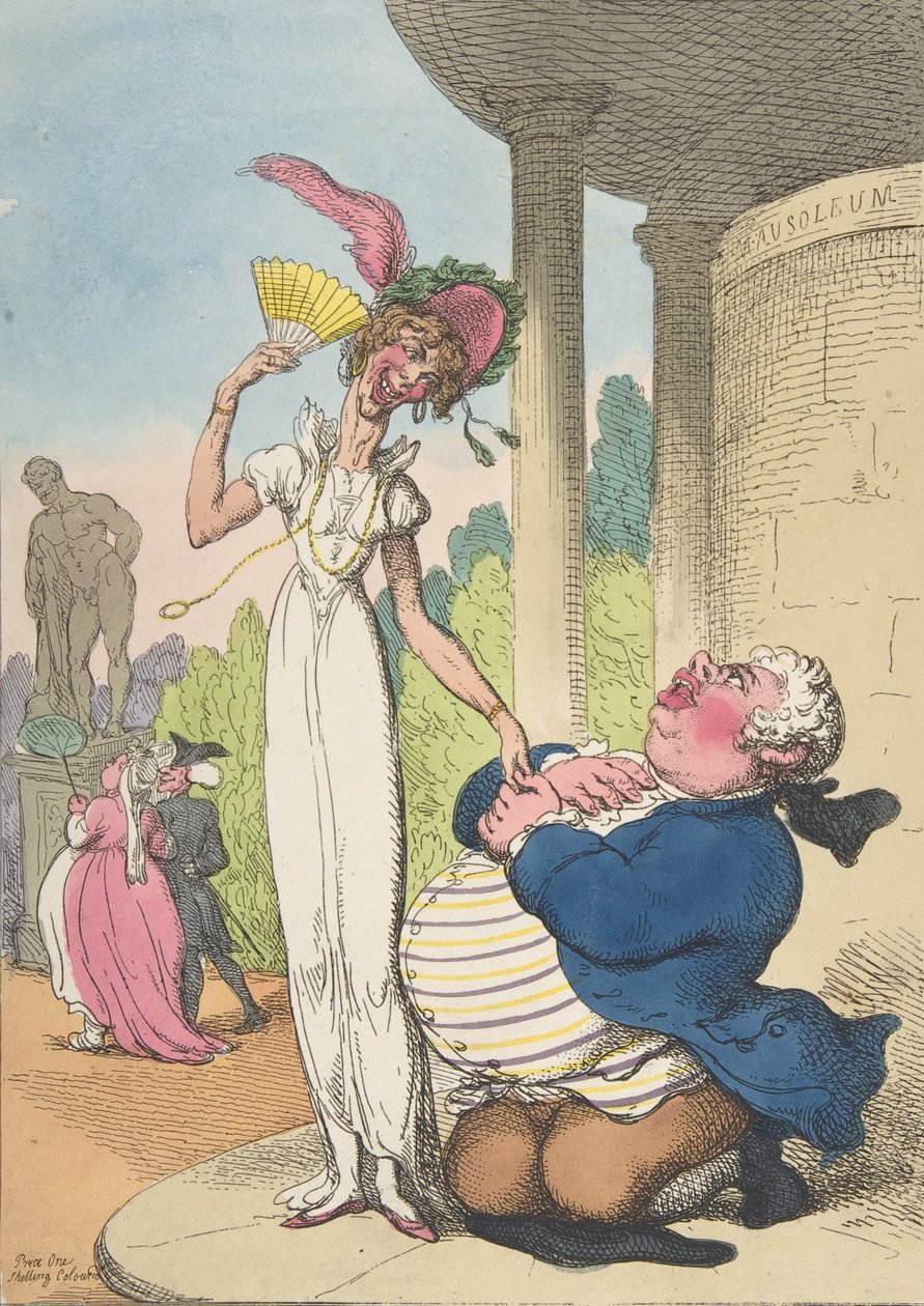 Dropsy Courting Consumption, 25. oktober 1810., 25. oktober 1810. av Thomas Rowlandson