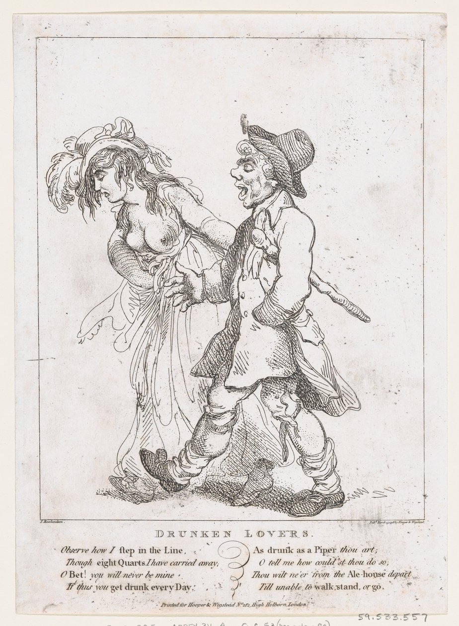 Drunken Lovers, 15. mars 1798., 15. mars 1798. av Thomas Rowlandson