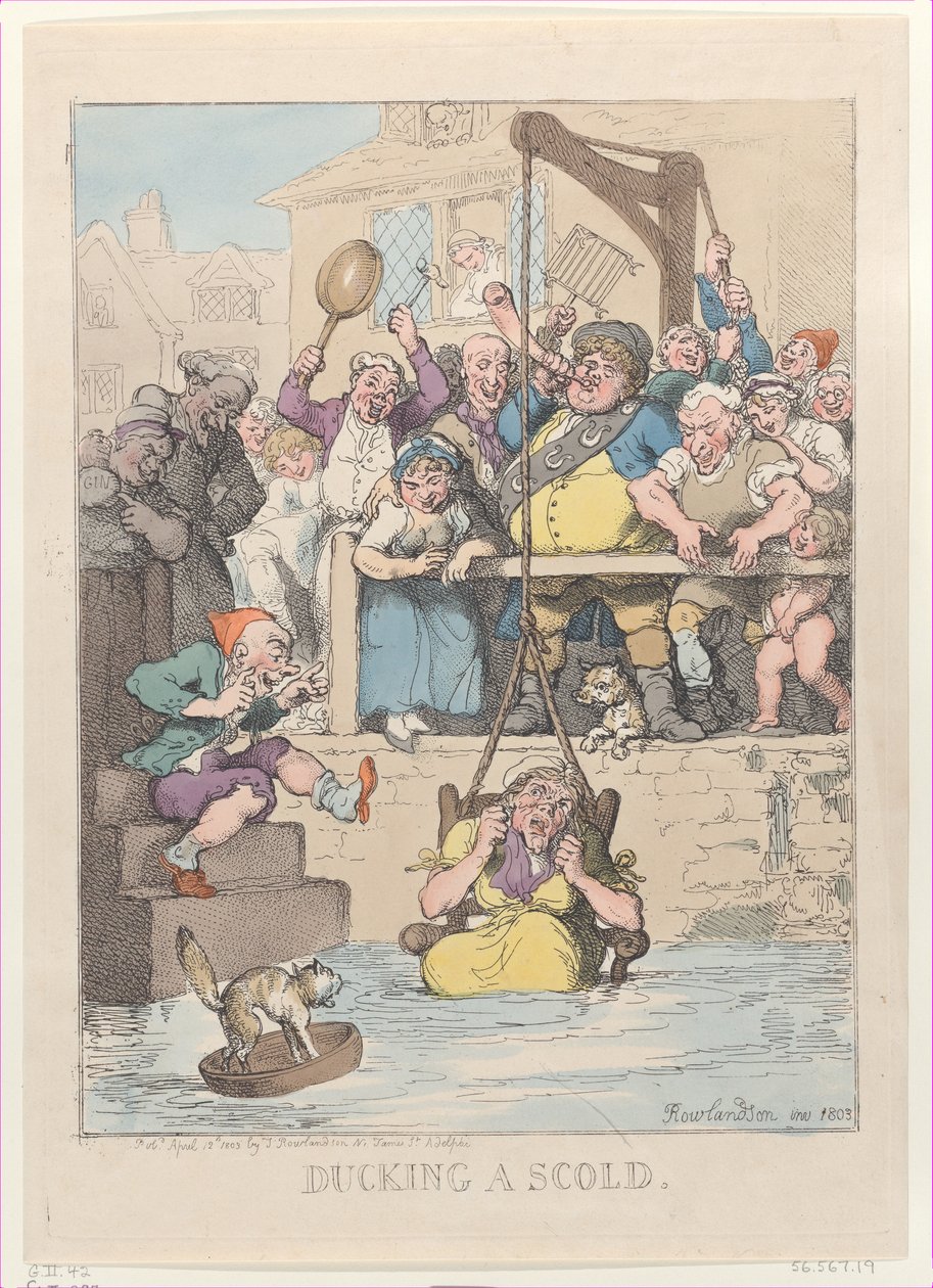 Ducking a scold, 12. april 1803., 12. april 1803. av Thomas Rowlandson