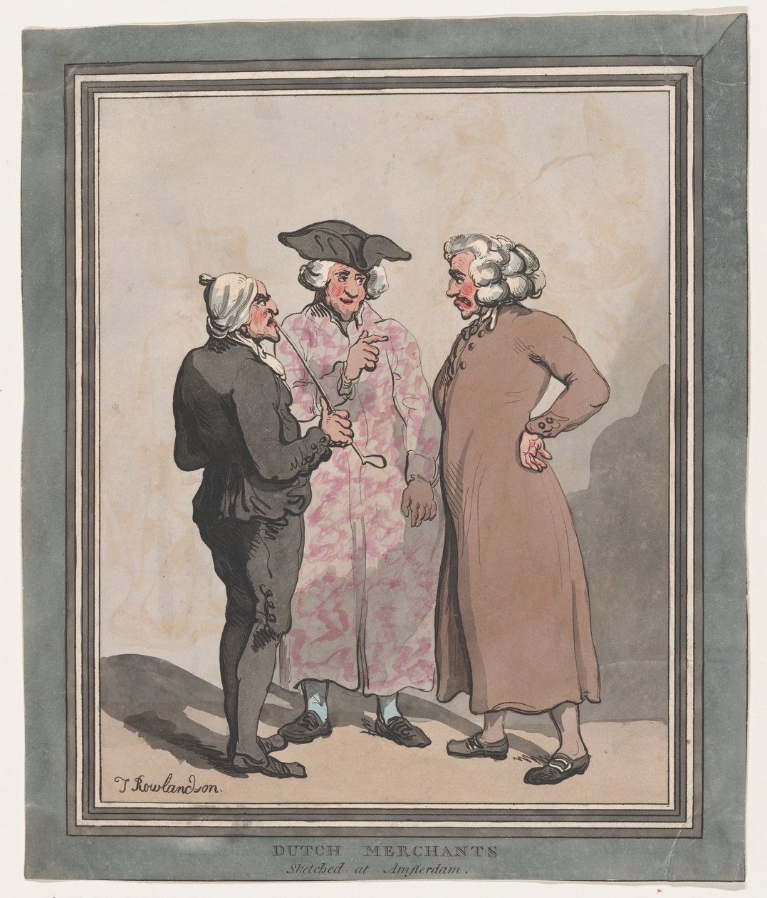 Hollandske kjøpmenn skissert i Amsterdam, 1796-97., 1796-97. av Thomas Rowlandson