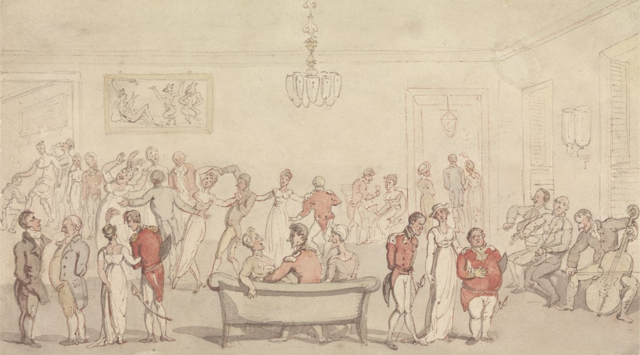 Elegant selskapsdans av Thomas Rowlandson