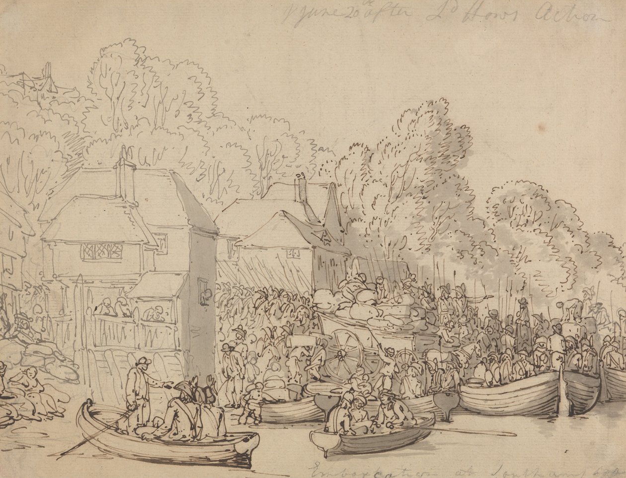 Ombordstigning i Southampton, 20. juni 1794 (versjon A) av Thomas Rowlandson