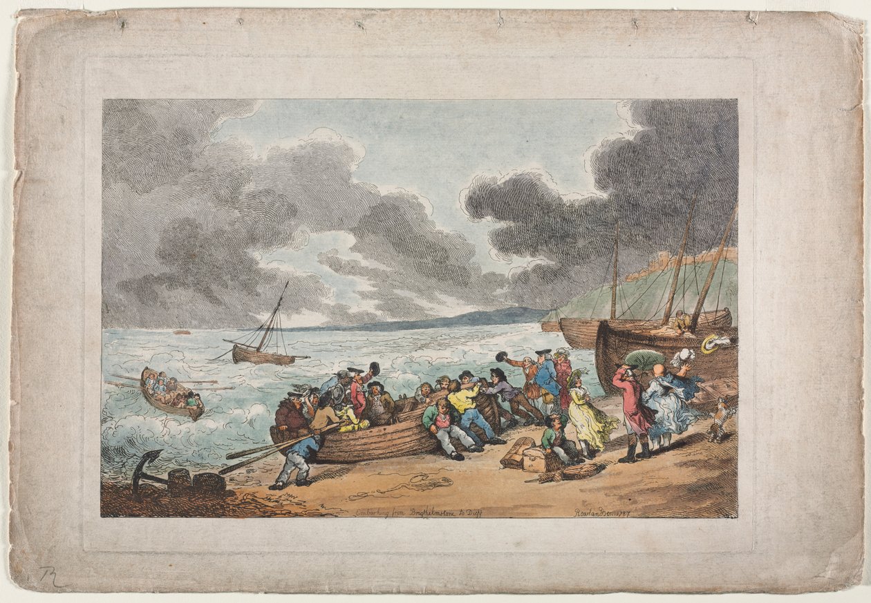 Ombordstigning fra Brighthelmstone til Dieppe, 1787. av Thomas Rowlandson