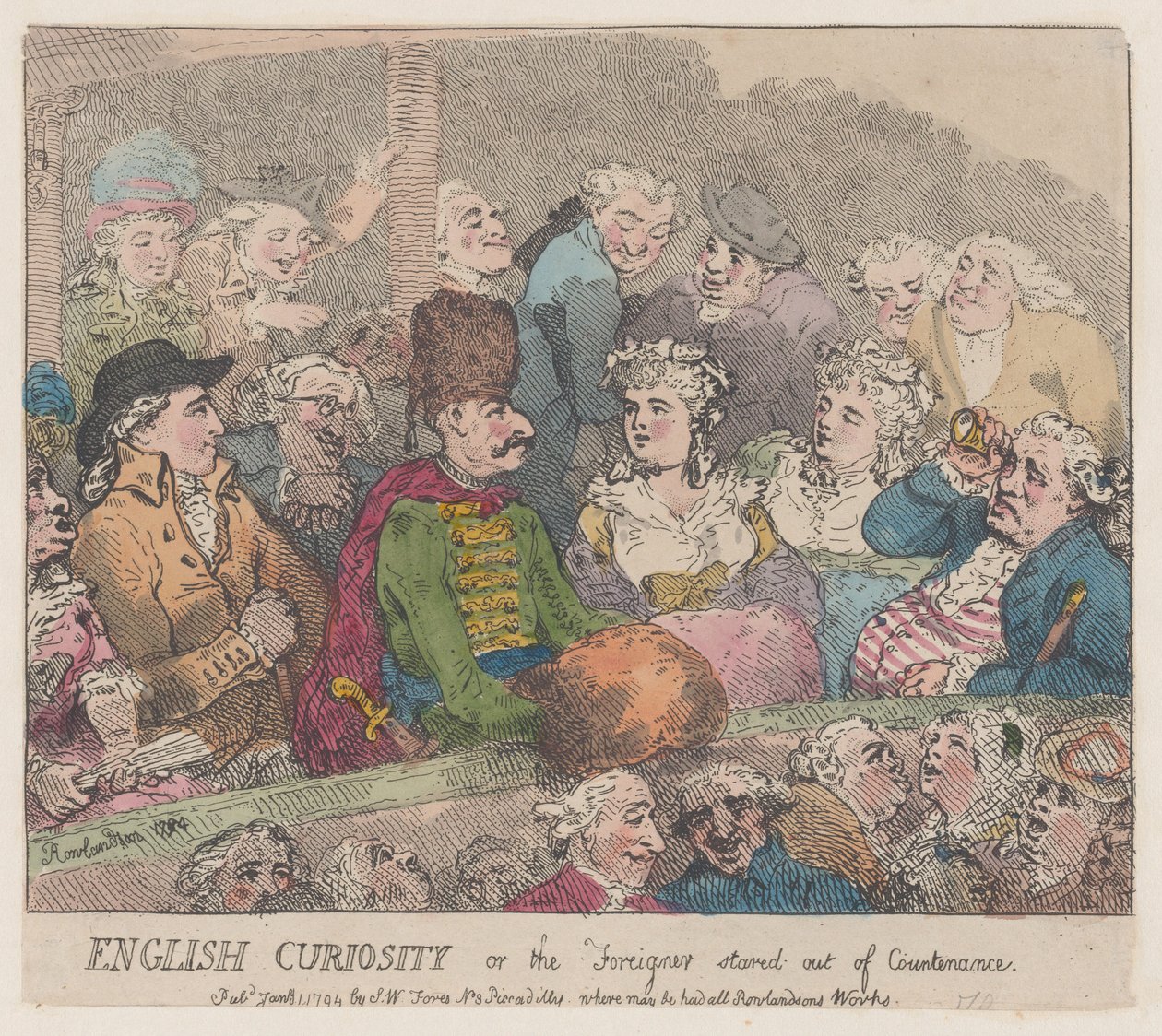 English Curiosity eller The Foreigner Stared Out of Countenance, 1. januar 1794., 1. januar 1794. av Thomas Rowlandson