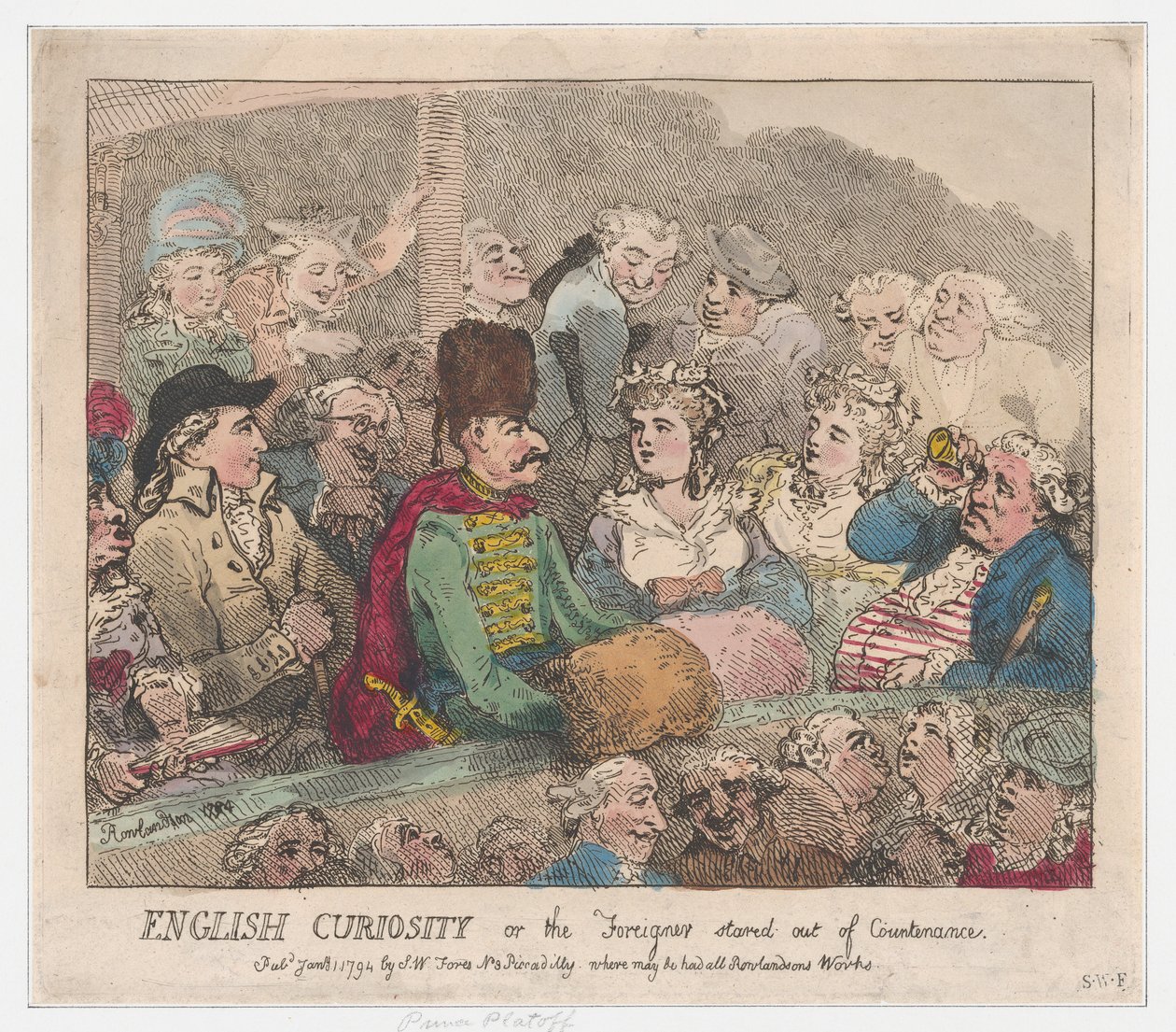 English Curiosity eller The Foreigner Stared Out of Countenance, 1. januar 1794., 1. januar 1794. av Thomas Rowlandson