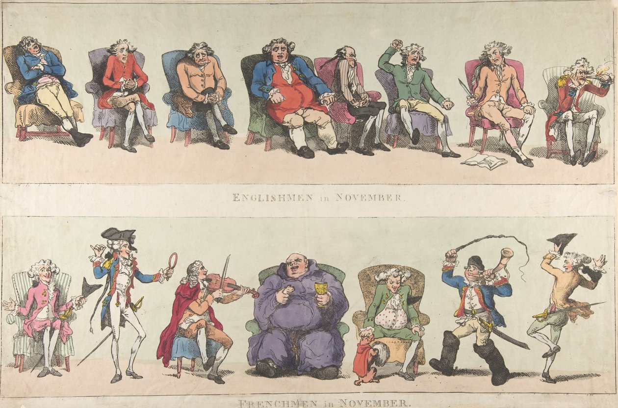 Engelskmenn i november, franskmenn i november, 25. november 1788., 25. november 1788. av Thomas Rowlandson