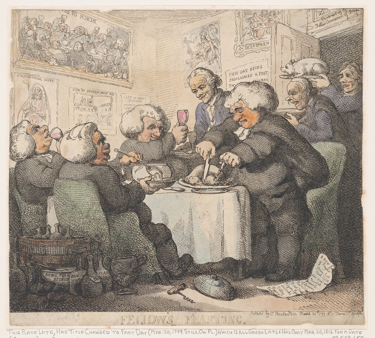 Fellows’ festmåltid av Thomas Rowlandson