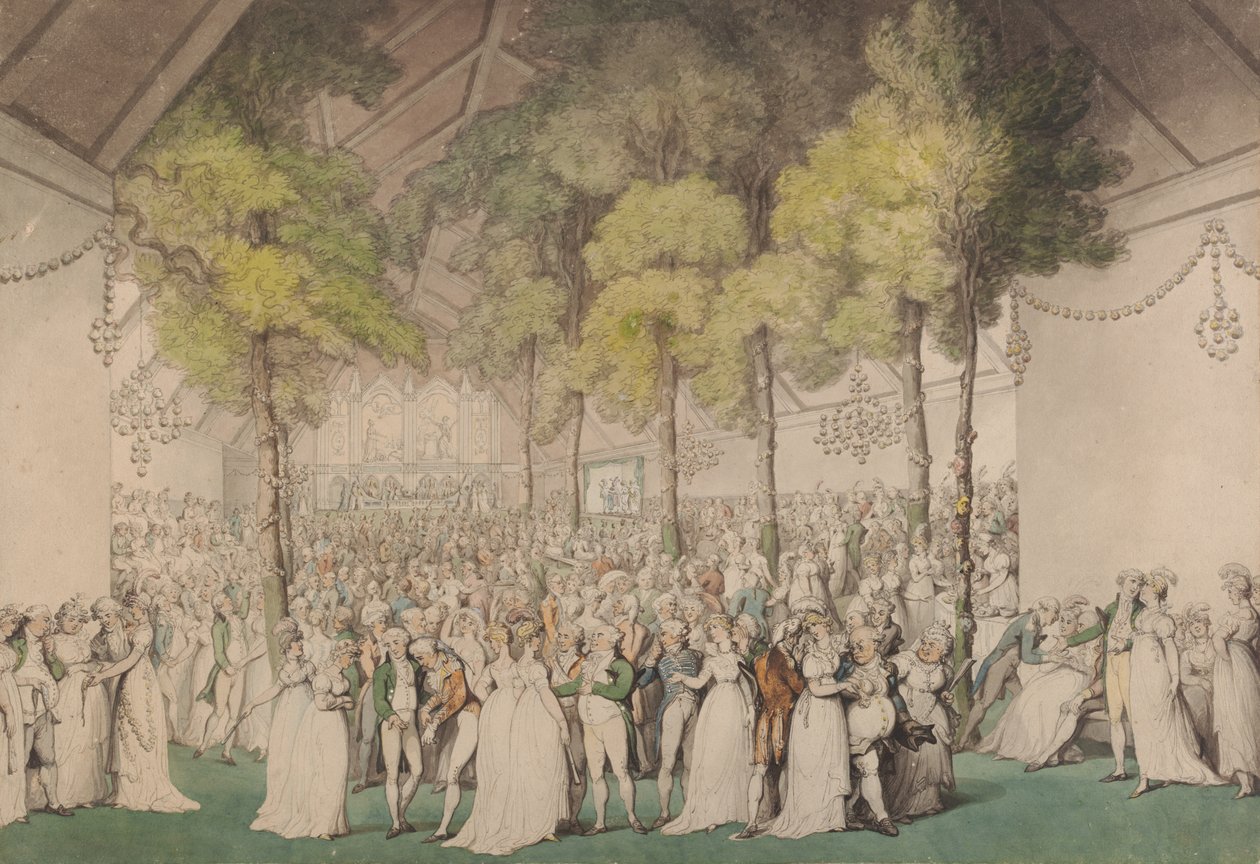 Fete på Boodles Club, Ranelagh, til ære for George III av Thomas Rowlandson