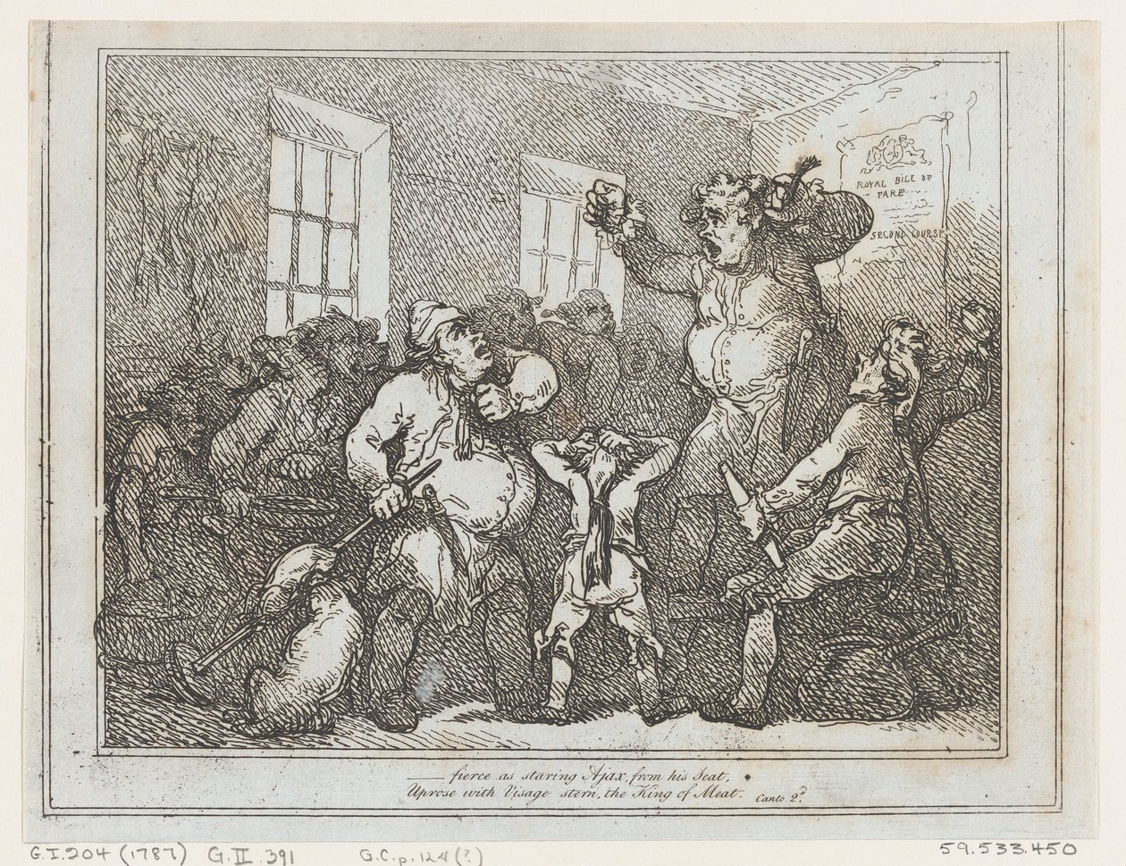 Heftig som å stirre Ajax fra dette setet..., 1787., 1787. av Thomas Rowlandson