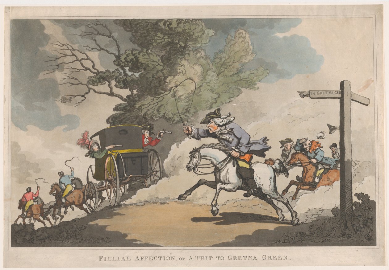 Barnets kjærlighet, eller en tur til Gretna Green av Thomas Rowlandson