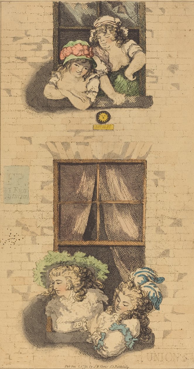 Første og andre etasje, utgitt 1791. av Thomas Rowlandson