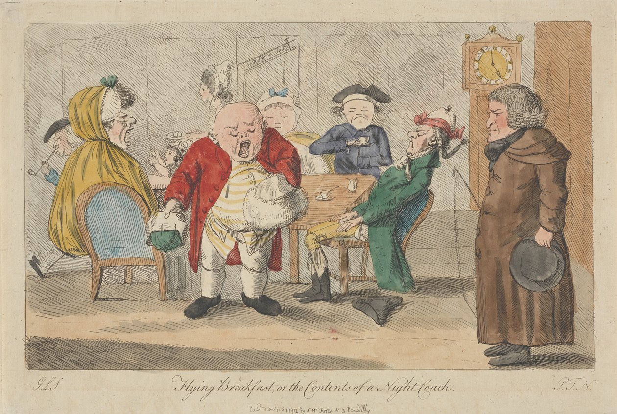 «Flying Breakfast», eller hva man finner i en nattbuss av Thomas Rowlandson