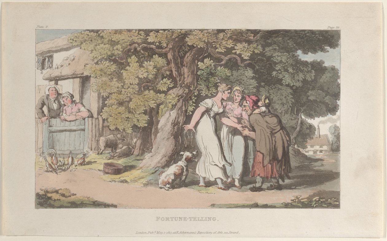 Fortunetelling, fra The Vicar of Wakefield, 1. mai 1817., 1. mai 1817. av Thomas Rowlandson