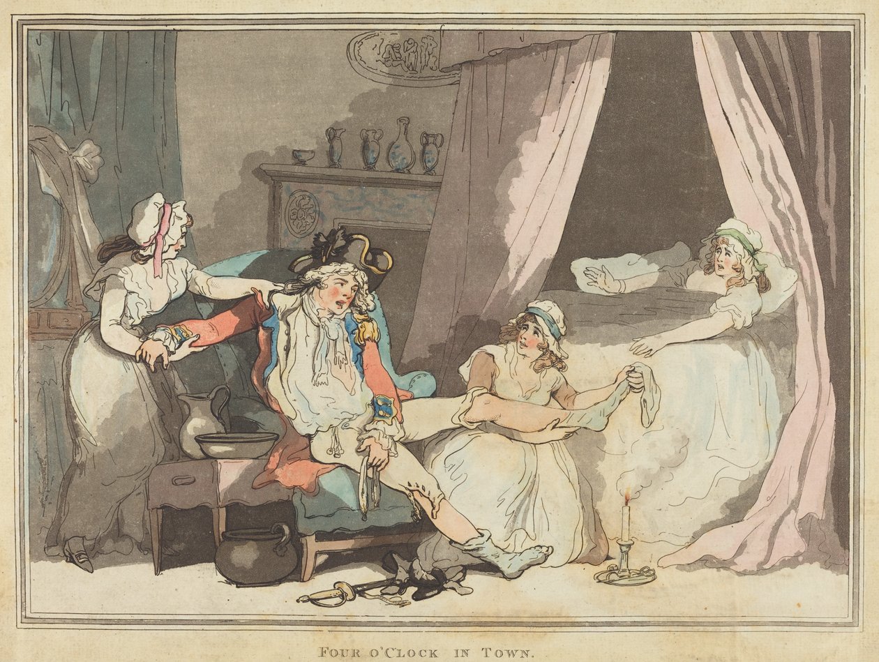 Klokken fire i byen av Thomas Rowlandson