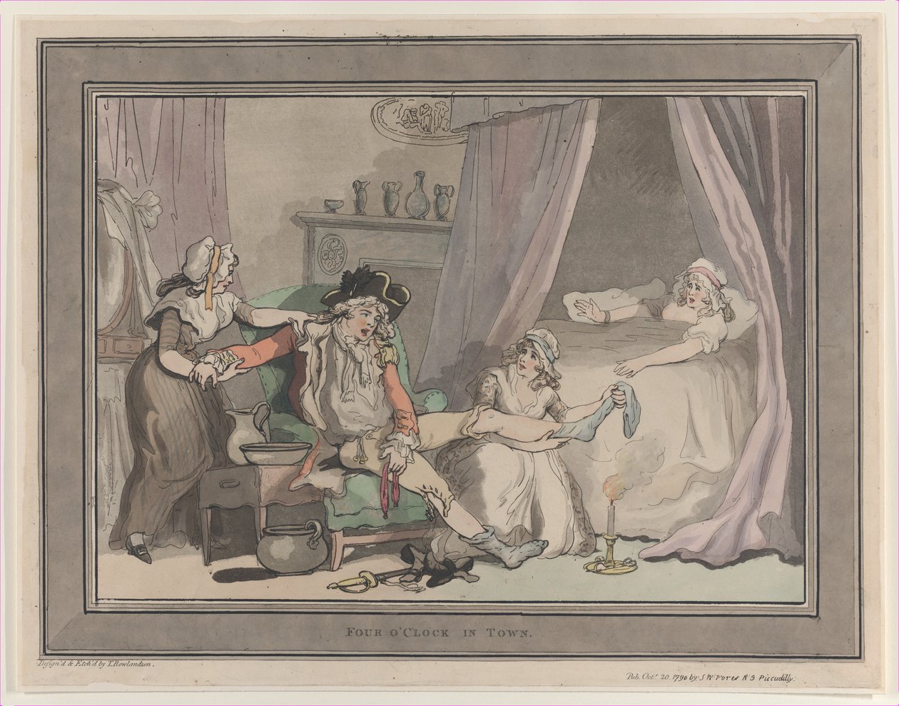 Klokken fire i byen, 20. oktober 1790., 20. oktober 1790. av Thomas Rowlandson