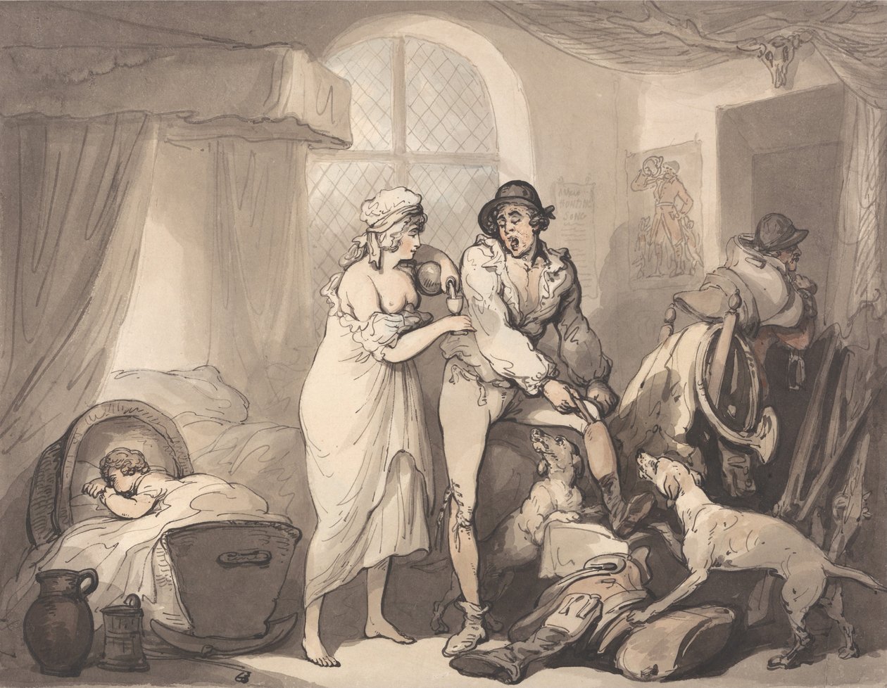 Klokka fire på landet av Thomas Rowlandson