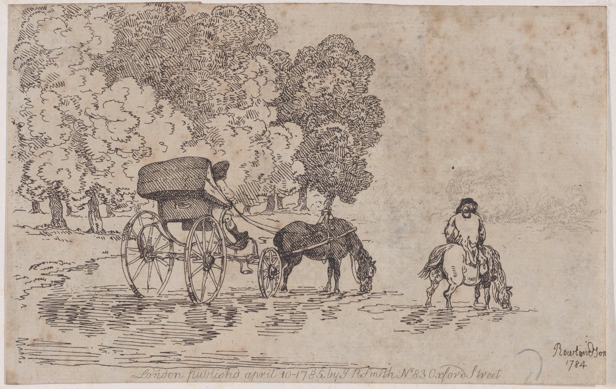 Four Wheel Chaise, 10. april 1785., 10. april 1785. av Thomas Rowlandson