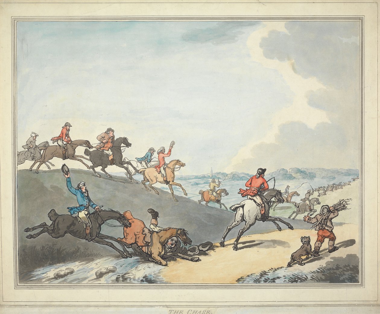 Rævjakt [serie på seks]:   2. Jakten av Thomas Rowlandson