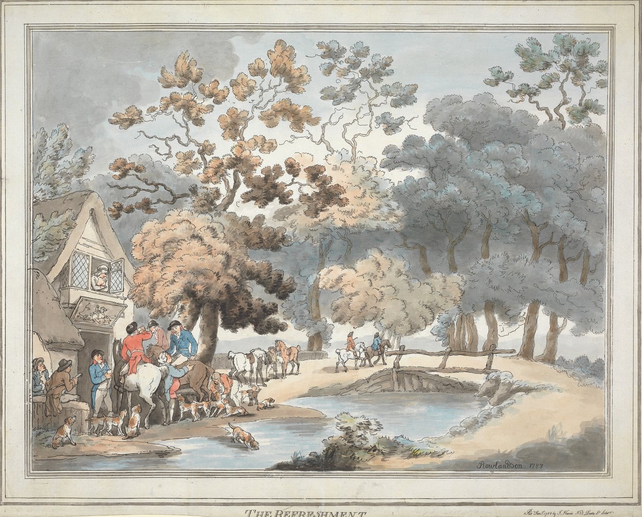 Rævjakt [serie på seks]:   4. Forfriskningen av Thomas Rowlandson