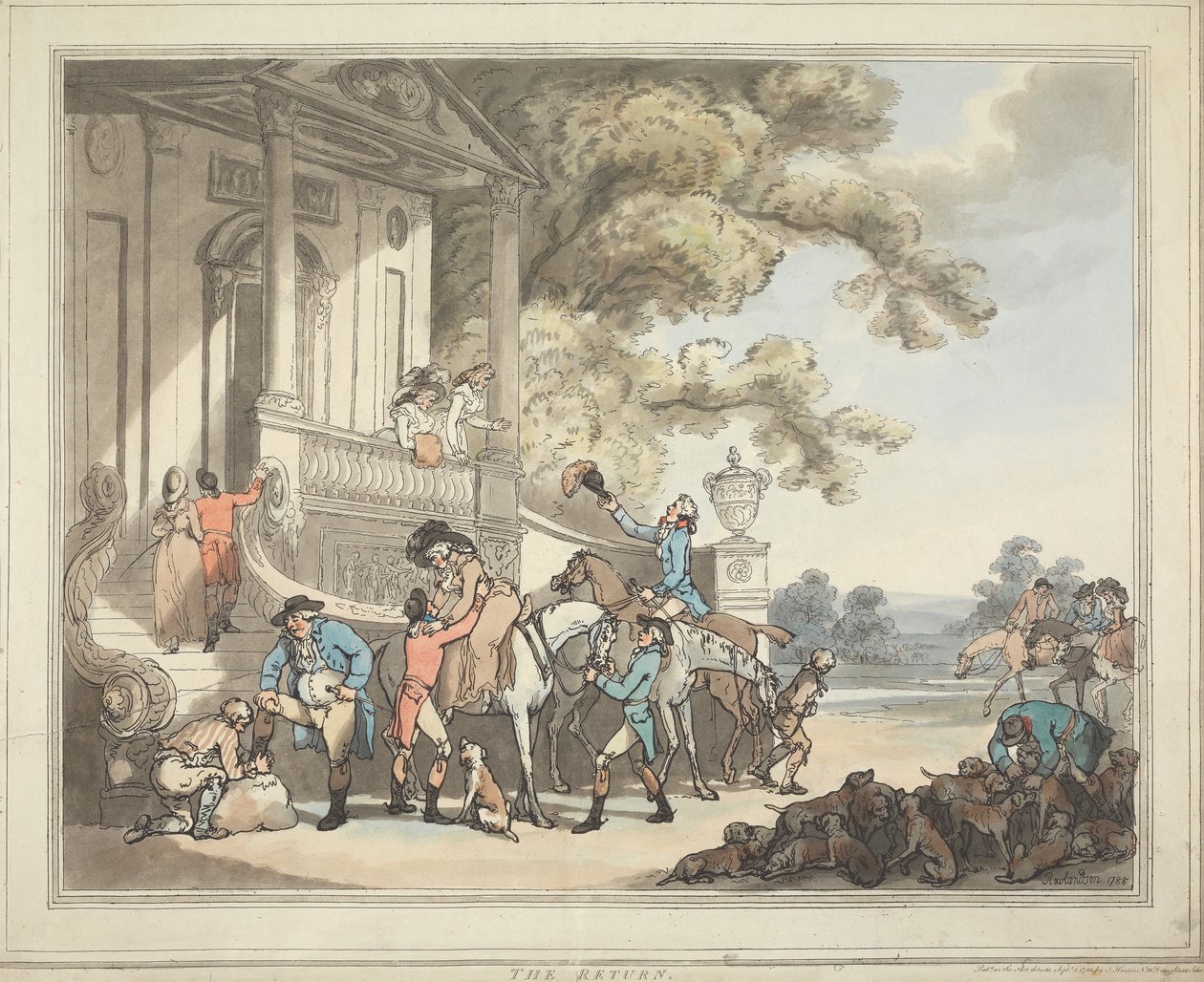 Rævjakt [serie på seks]:   5. Hjemkomsten av Thomas Rowlandson