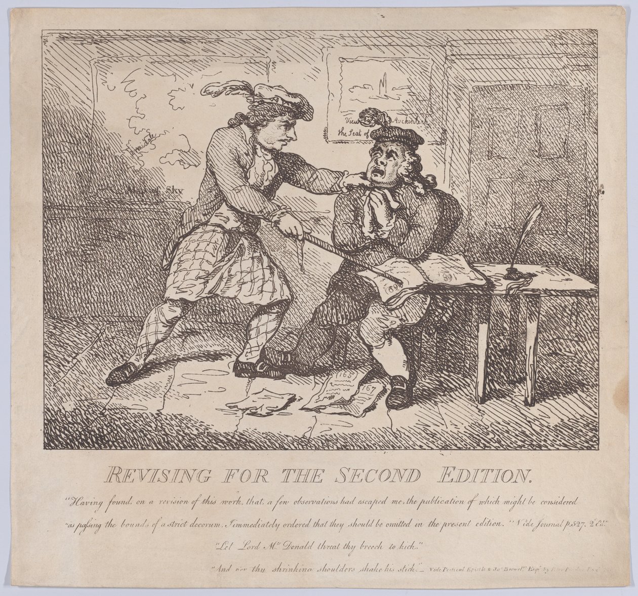 Frontispice, Revising for the Second Edition Picturesque Beauties of Boswell, P..., 15. juni 1786. av Thomas Rowlandson