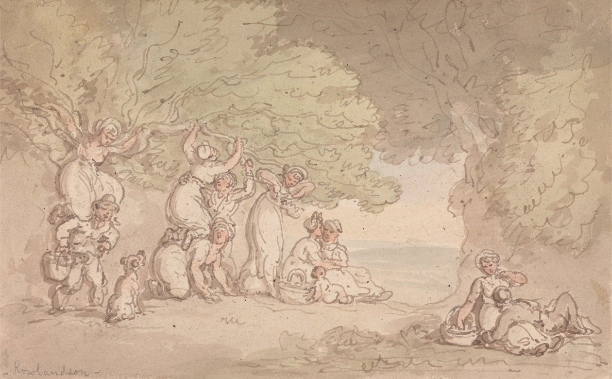 Plukking av frukt og nøtter av Thomas Rowlandson