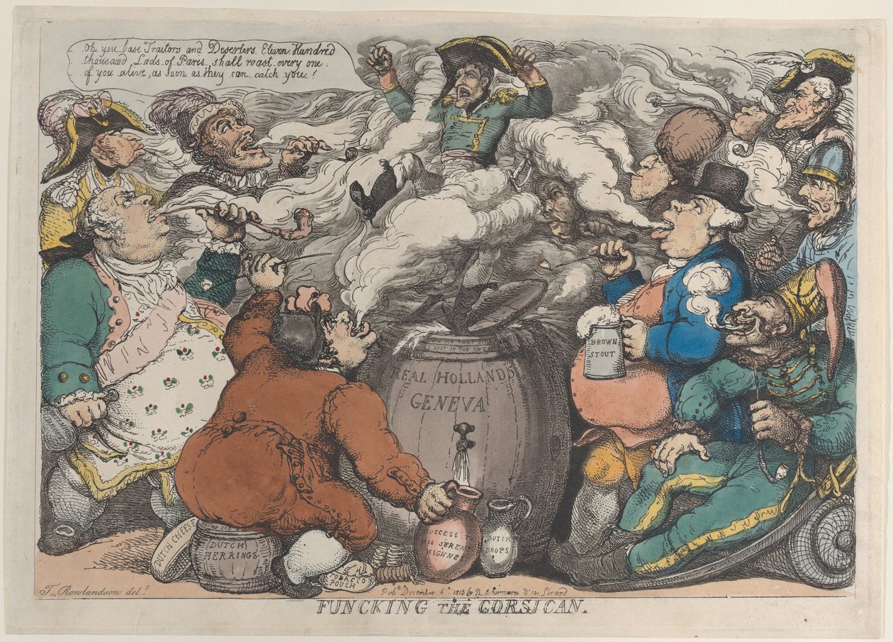 Funcking the Corsican, 6. desember 1813., 6. desember 1813. av Thomas Rowlandson