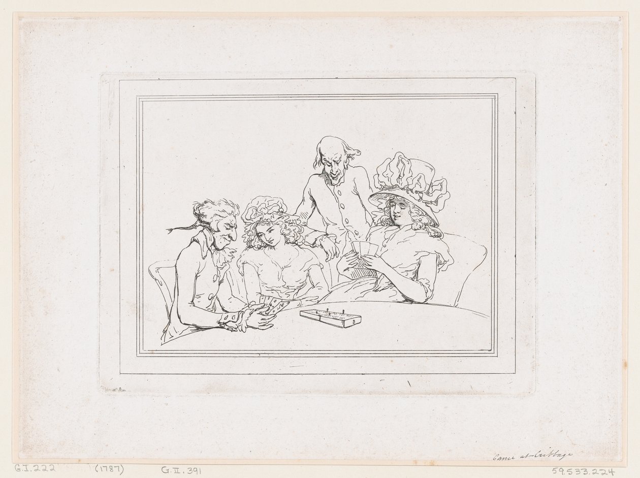 Cribbage-spill av Thomas Rowlandson