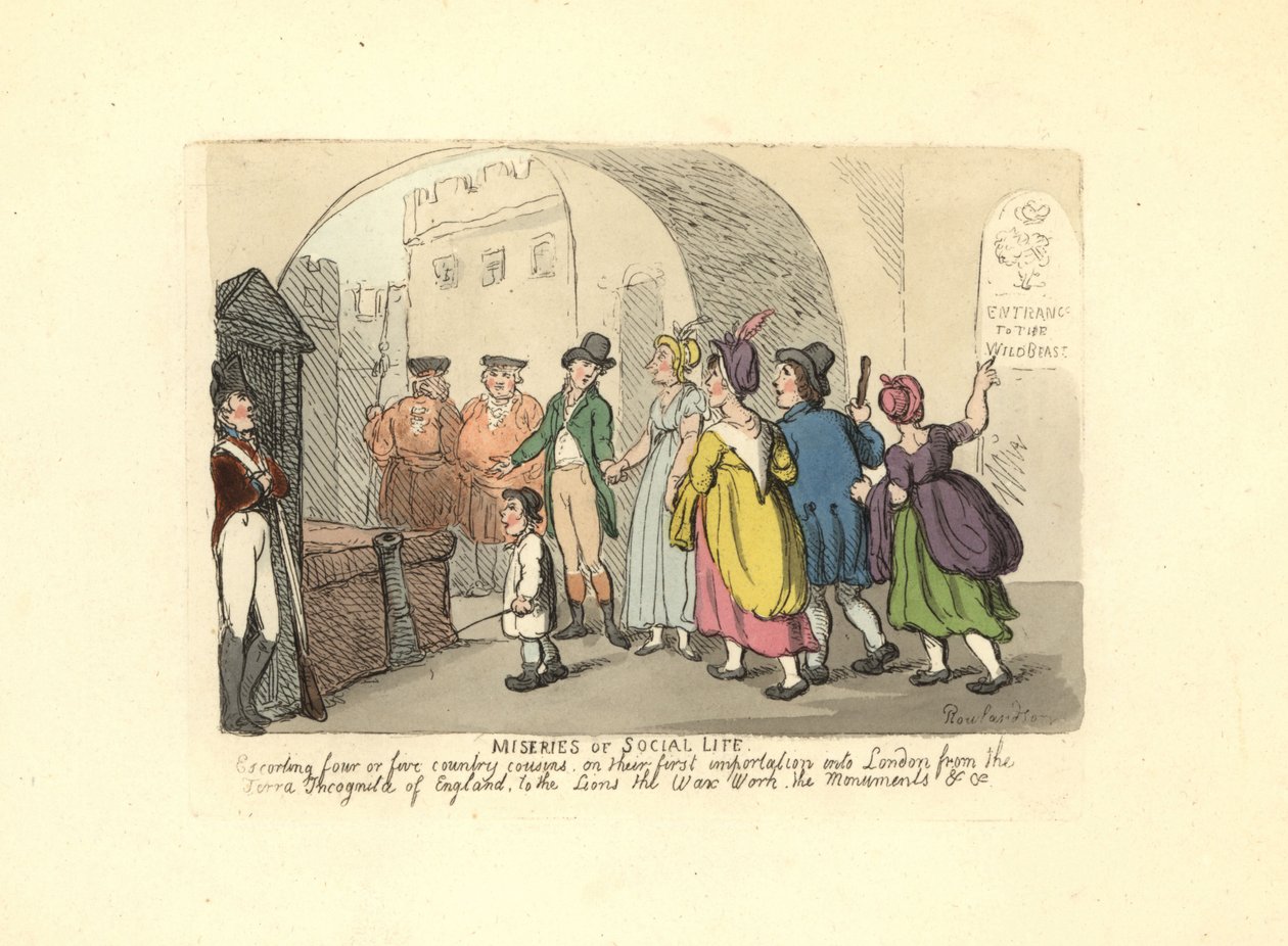 Gentleman som eskorterer landsøskenbarn på deres første tur til London av Thomas Rowlandson