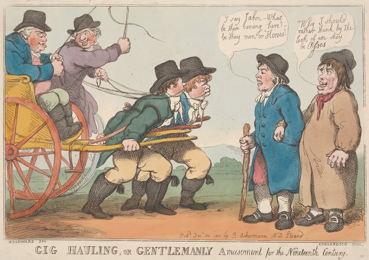 Gig-Hauling, eller en herreaktig fornøyelse fra det nittende århundret av Thomas Rowlandson