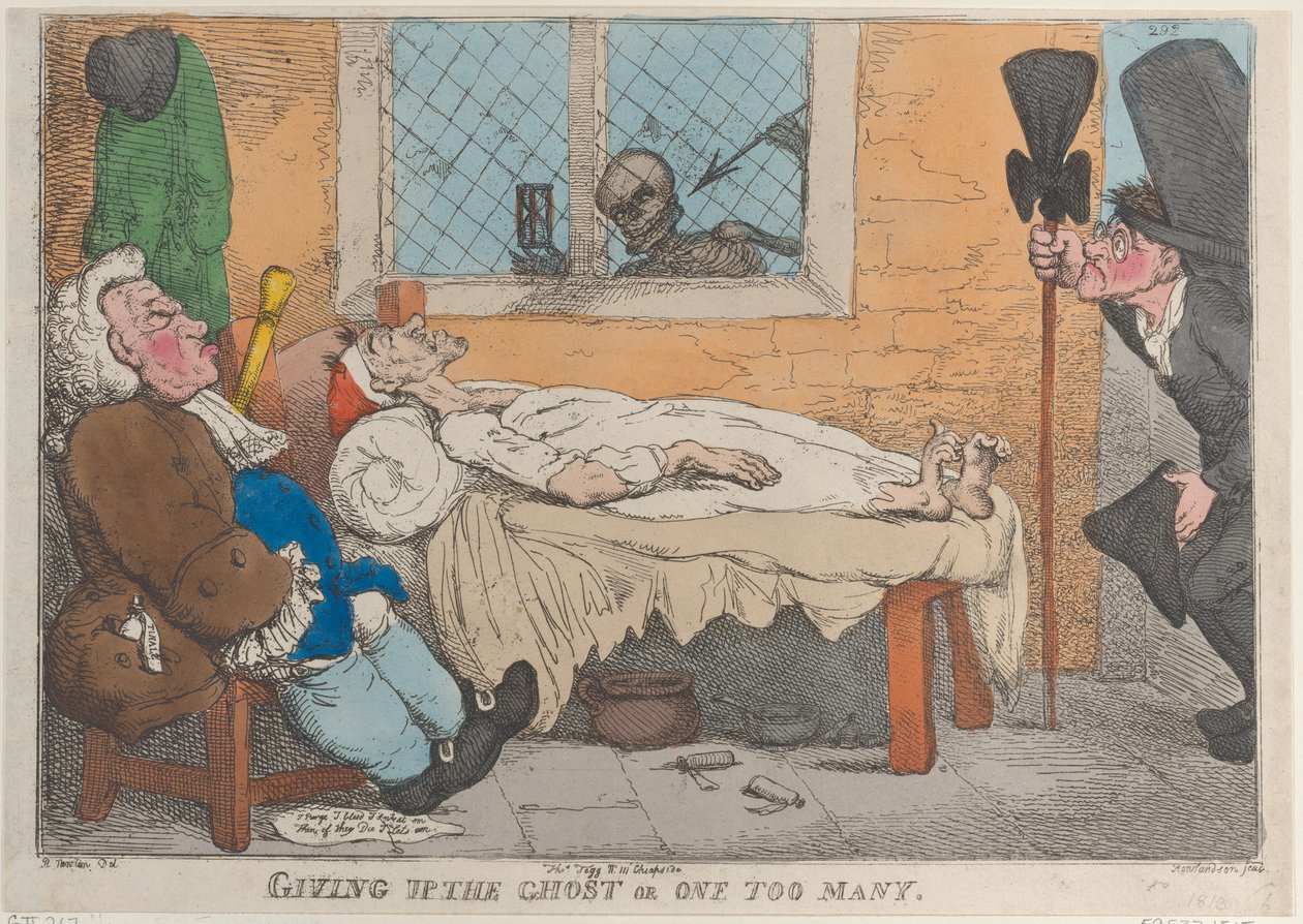 Giving Up the Ghost or One Too Many, 1813., 1813. av Thomas Rowlandson