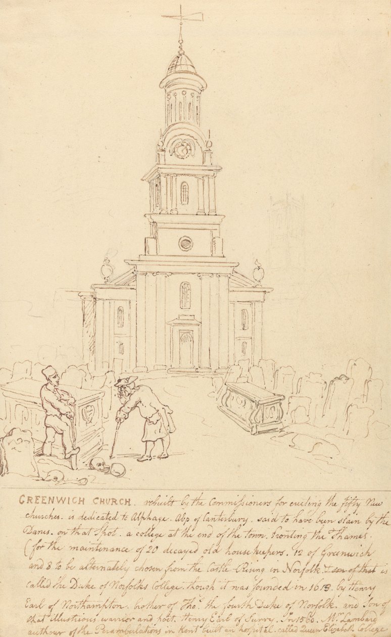 Greenwich-kirken av Thomas Rowlandson