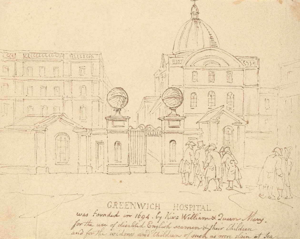 Greenwich sykehus av Thomas Rowlandson