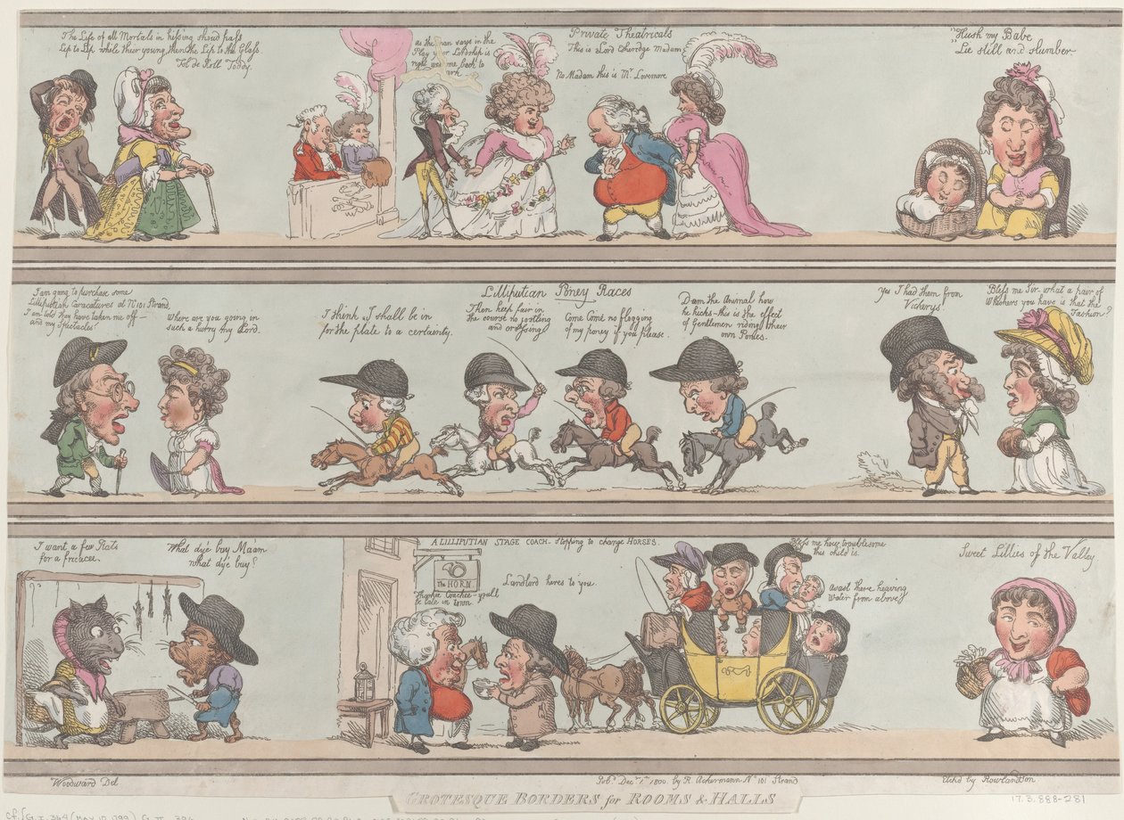 Groteske grenser for rom og saler, 1. desember 1800., 1. desember 1800. av Thomas Rowlandson