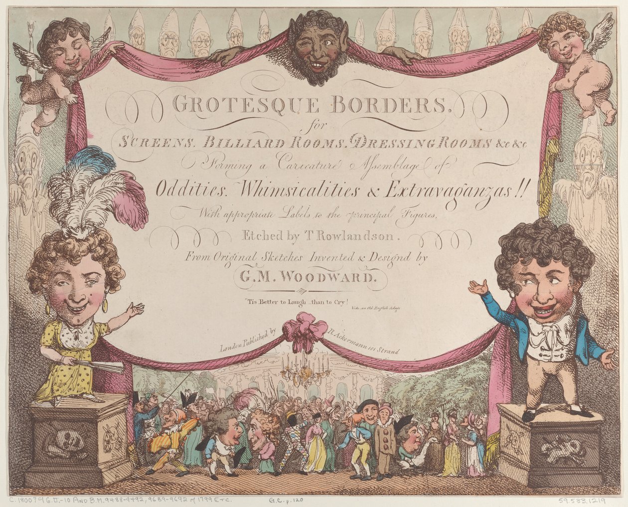 Groteske grenser for skjermer, biljardrom, omkledningsrom, etc &c, 1799-1800., 1799-1800. av Thomas Rowlandson