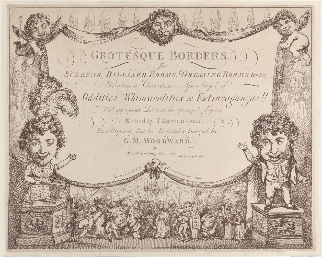 Groteske grenser for skjermer, biljardrom, omkledningsrom, etc &c, 1799-1800., 1799-1800. av Thomas Rowlandson