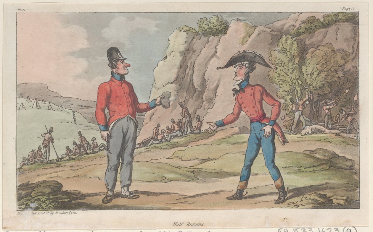 Half Rations, fra The Military Adventures of Johnny Newcome, 1815., 1815. av Thomas Rowlandson
