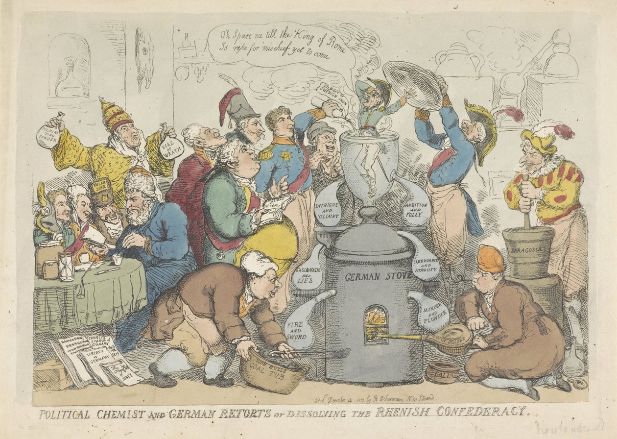 Oppløsningen av Rijnbond, 1813 av Thomas Rowlandson