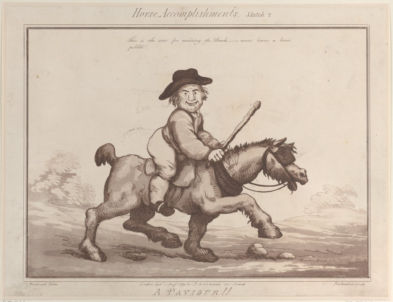 Hesteprestasjoner, skisse 2: A Paviour !!, 1. august 1799., 1. august 1799. av Thomas Rowlandson