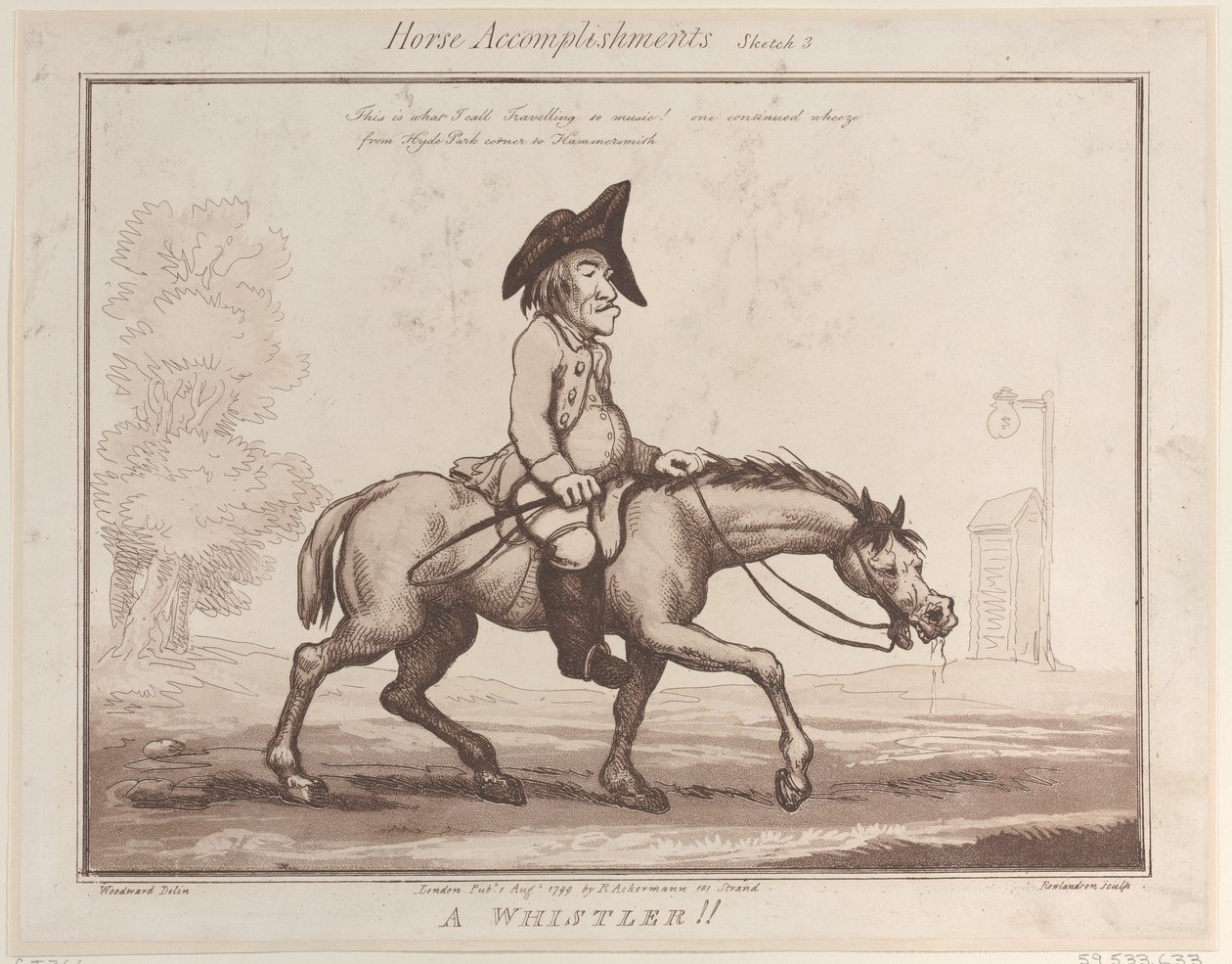 Hesteprestasjoner, skisse 3: A Whistler !!, 1. august 1799., 1. august 1799. av Thomas Rowlandson