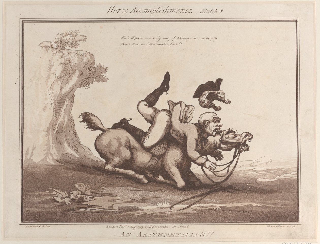 Hesteprestasjoner, skisse 8: An Arithmetician !!, 1. august 1799., 1. august 1799. av Thomas Rowlandson
