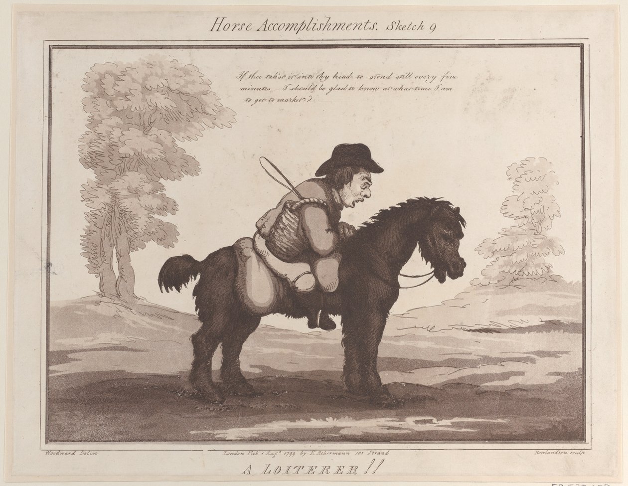 Hesteprestasjoner, skisse 9: A Loiterer !!, 1. august 1799., 1. august 1799. av Thomas Rowlandson