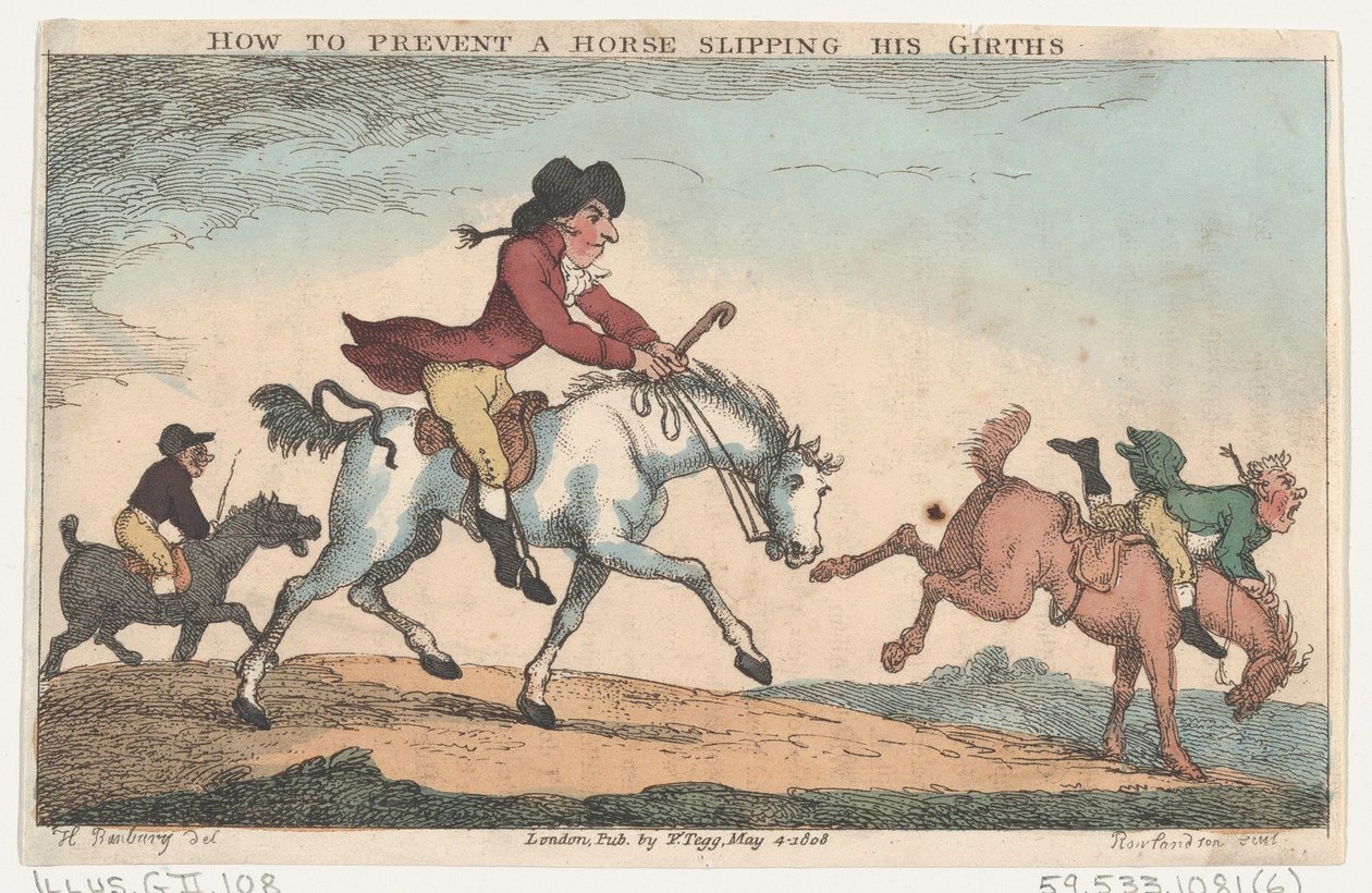 Hvordan forhindre at en hest glir i omkretsene, 4. mai 1808., 4. mai 1808. av Thomas Rowlandson