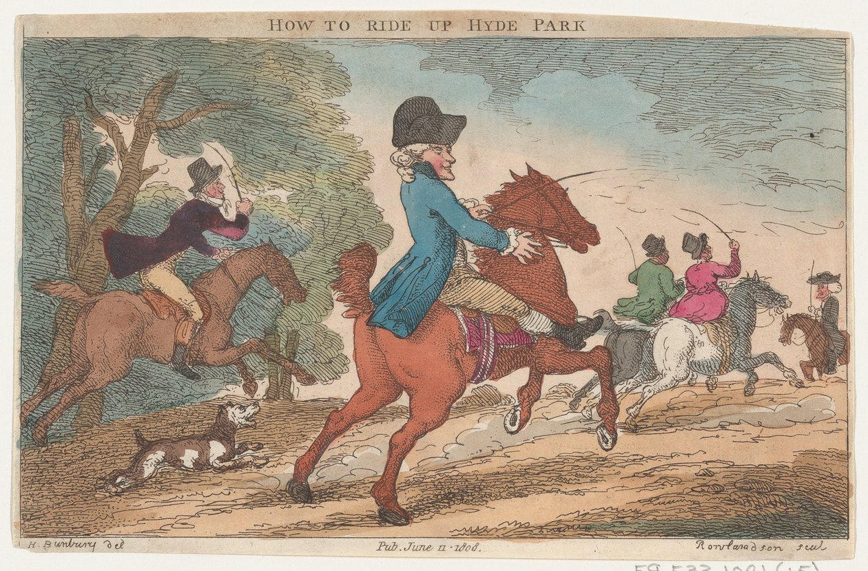 How to Ride Up Hyde Park, 11. juni 1808., 11. juni 1808. av Thomas Rowlandson