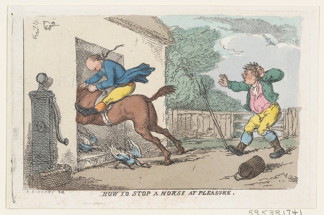 Hvordan stoppe en hest med glede, 1803., 1803. av Thomas Rowlandson