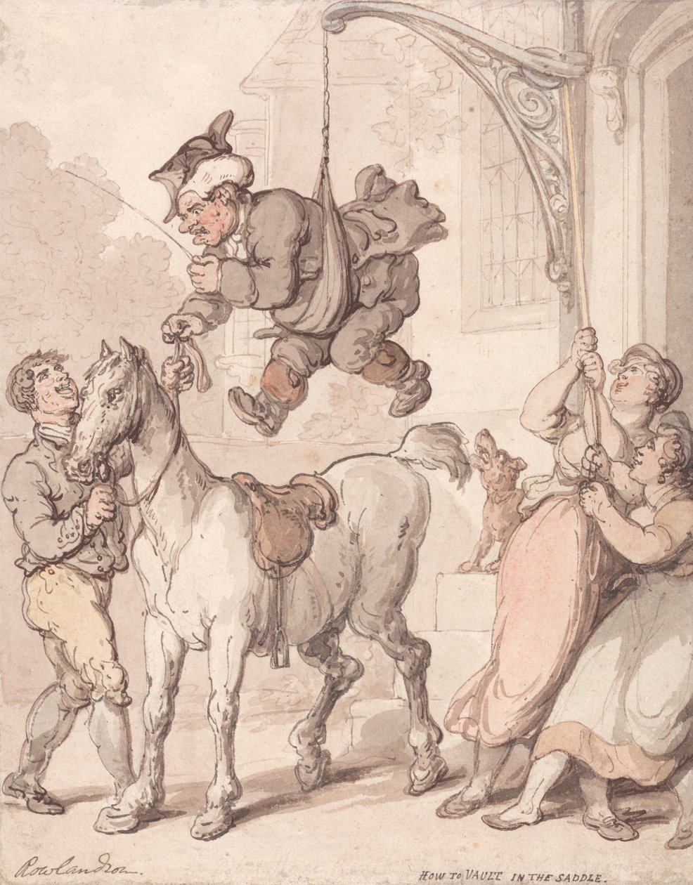 Hvordan hoppe over hindringer i salen av Thomas Rowlandson