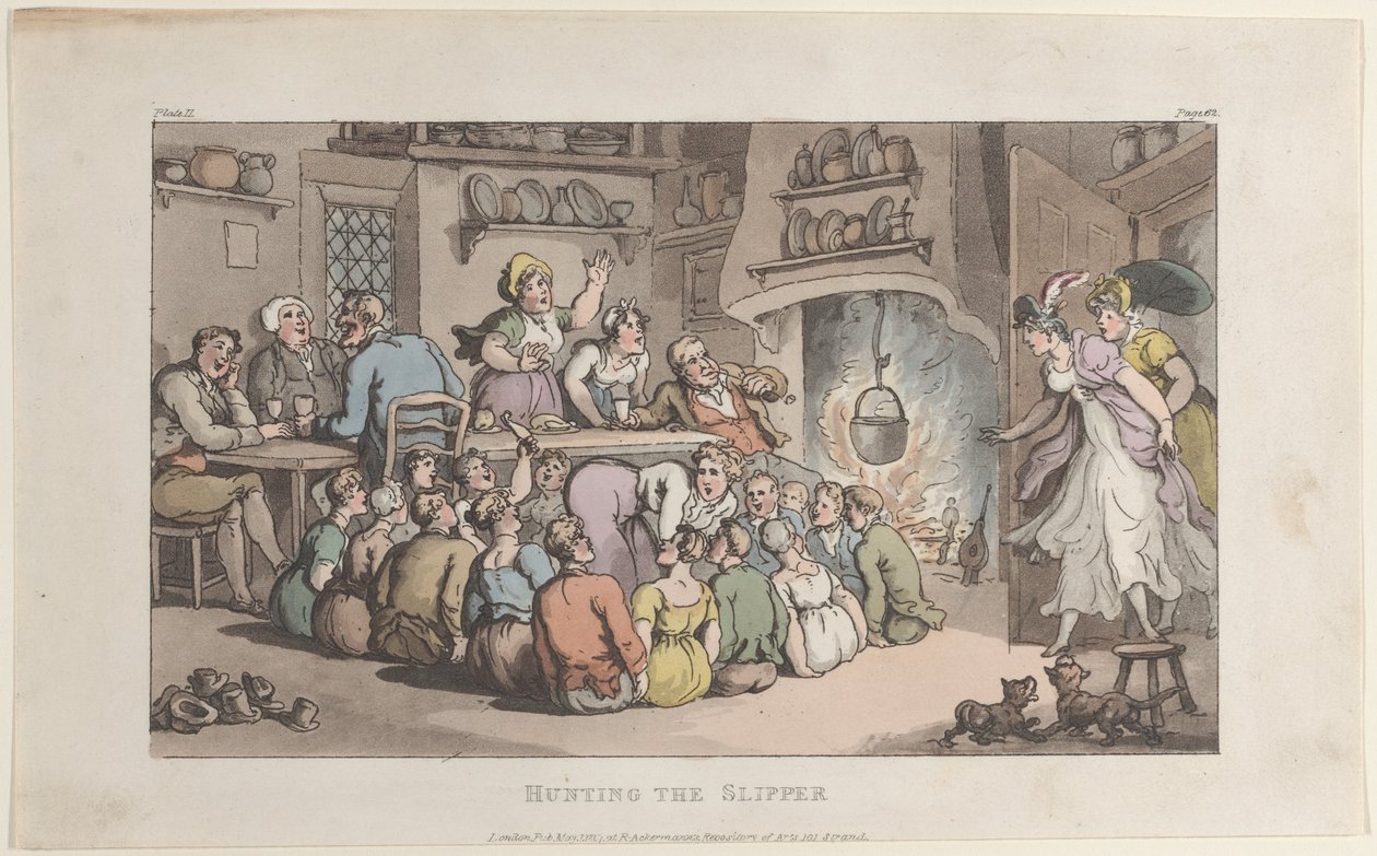 Hunting the Slipper, fra The Vicar of Wakefield, 1. mai 1817., 1. mai 1817. av Thomas Rowlandson